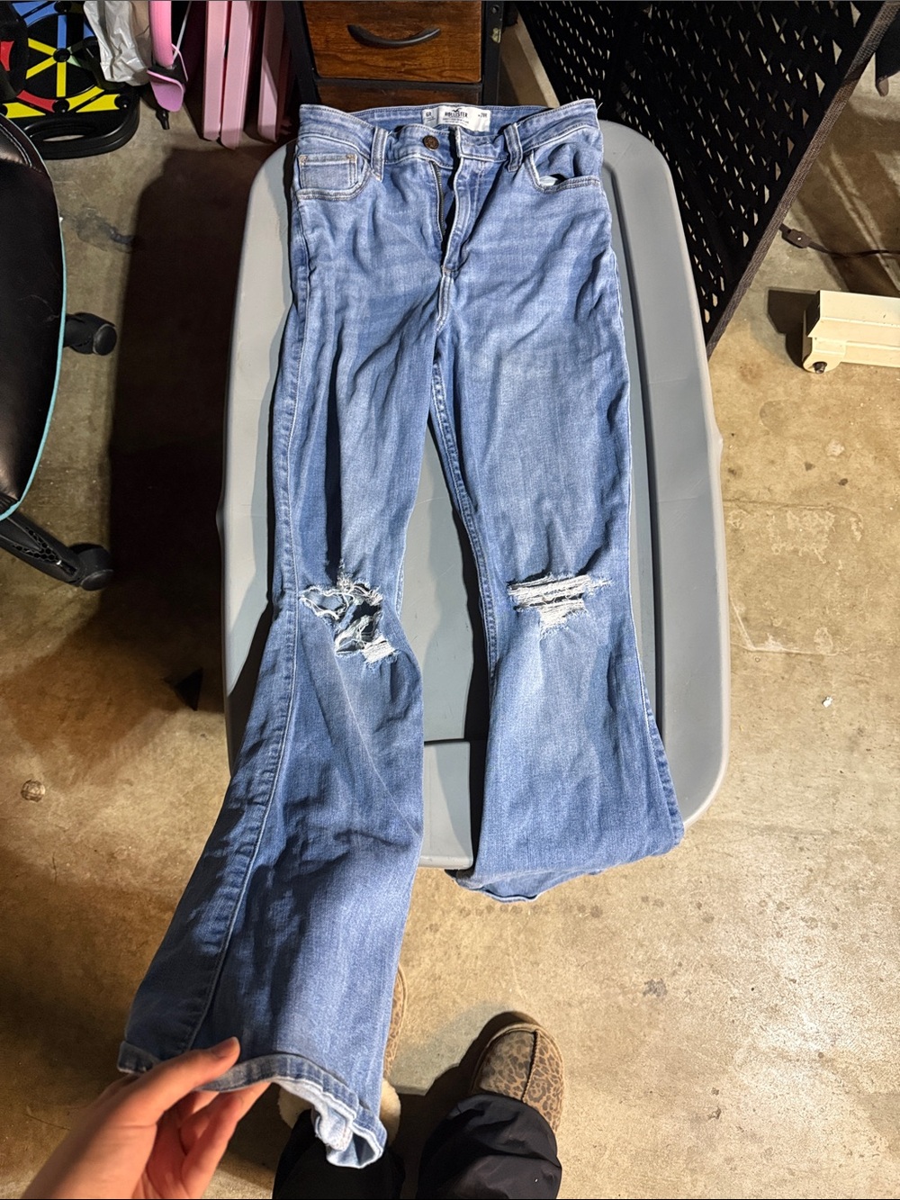 Hollister Light Blue Distressed Flare Jeans